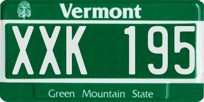 VT license plate XXK195