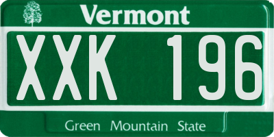 VT license plate XXK196