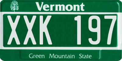 VT license plate XXK197