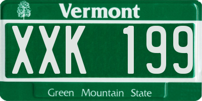 VT license plate XXK199