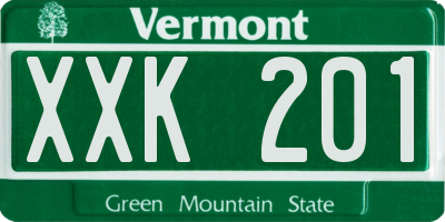 VT license plate XXK201