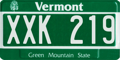 VT license plate XXK219