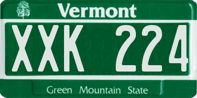 VT license plate XXK224