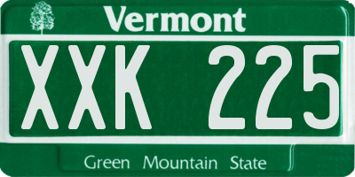 VT license plate XXK225