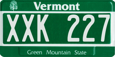 VT license plate XXK227