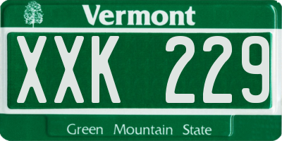 VT license plate XXK229