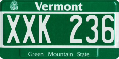VT license plate XXK236