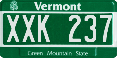 VT license plate XXK237