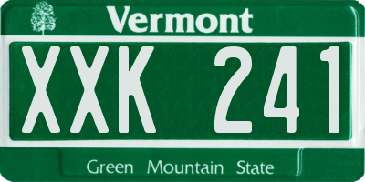 VT license plate XXK241
