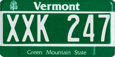 VT license plate XXK247