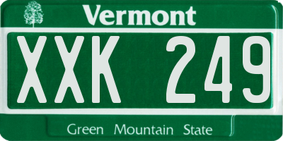 VT license plate XXK249