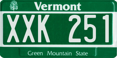 VT license plate XXK251