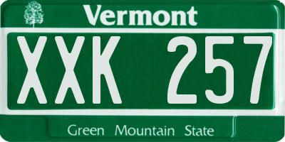 VT license plate XXK257
