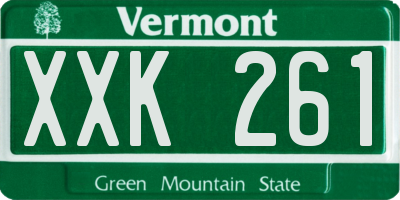 VT license plate XXK261