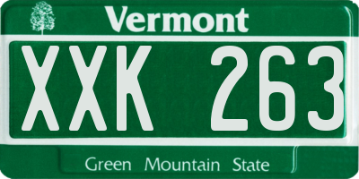 VT license plate XXK263
