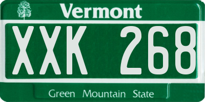 VT license plate XXK268