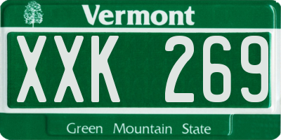 VT license plate XXK269