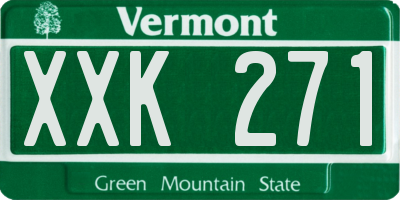 VT license plate XXK271