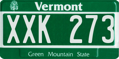 VT license plate XXK273