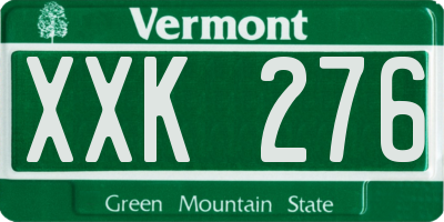 VT license plate XXK276