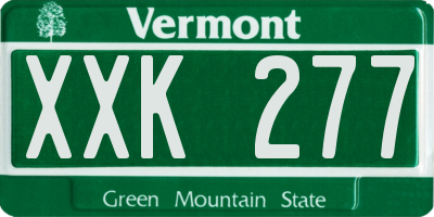 VT license plate XXK277