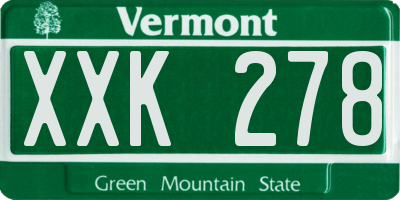 VT license plate XXK278