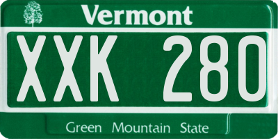 VT license plate XXK280