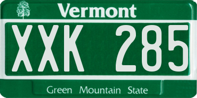 VT license plate XXK285