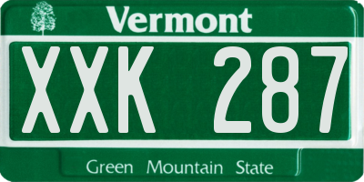 VT license plate XXK287