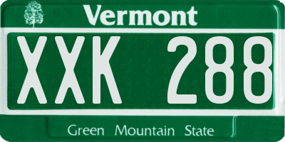 VT license plate XXK288