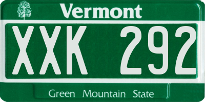 VT license plate XXK292