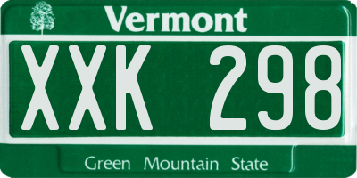 VT license plate XXK298