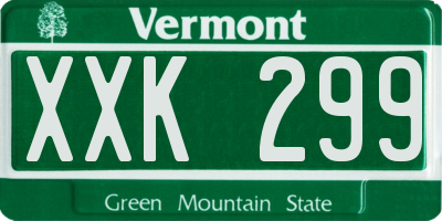 VT license plate XXK299