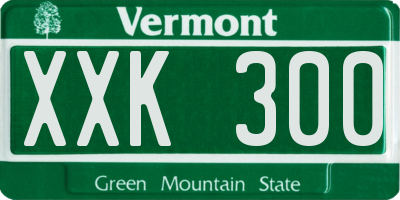 VT license plate XXK300