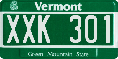 VT license plate XXK301
