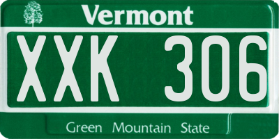 VT license plate XXK306
