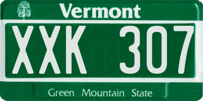 VT license plate XXK307