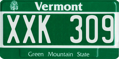 VT license plate XXK309