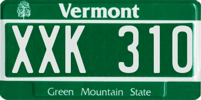 VT license plate XXK310