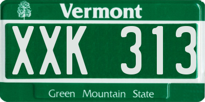 VT license plate XXK313