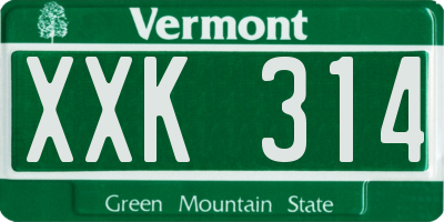 VT license plate XXK314