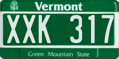 VT license plate XXK317