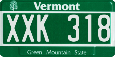 VT license plate XXK318