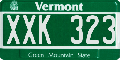VT license plate XXK323