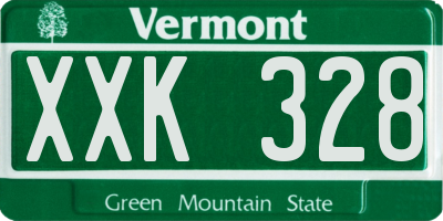 VT license plate XXK328