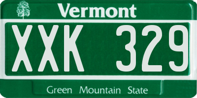 VT license plate XXK329