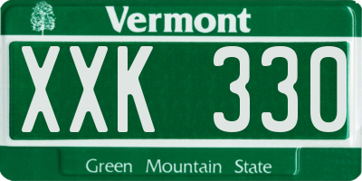 VT license plate XXK330