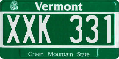 VT license plate XXK331