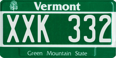 VT license plate XXK332