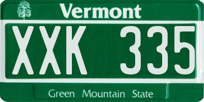 VT license plate XXK335